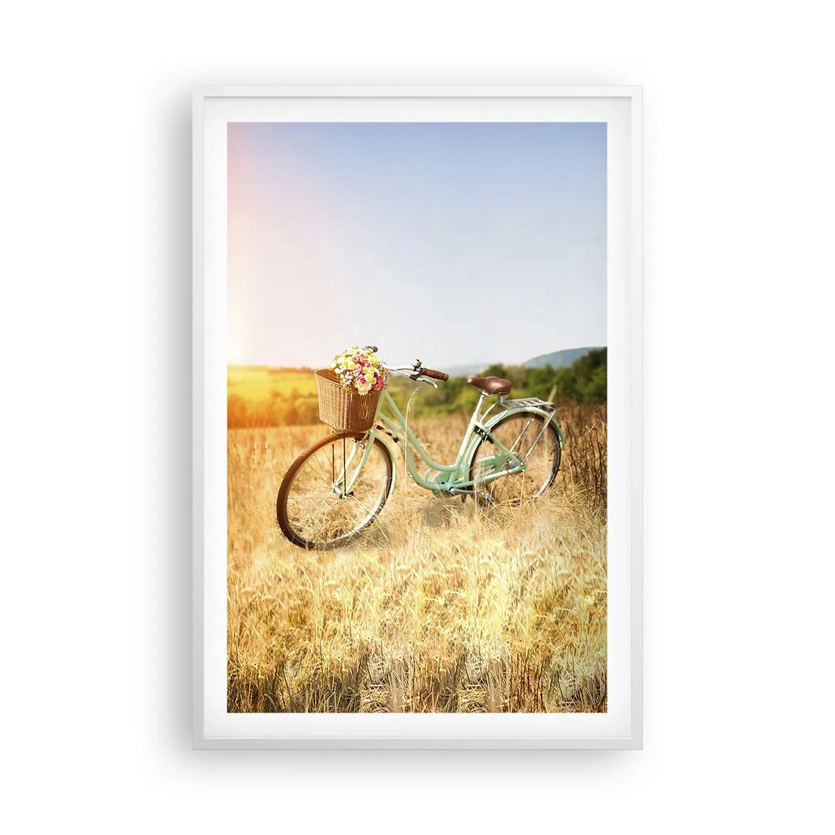 Affiche dans un cadre blanc - Poster - Je vais rester un petit moment - 61x91 cm