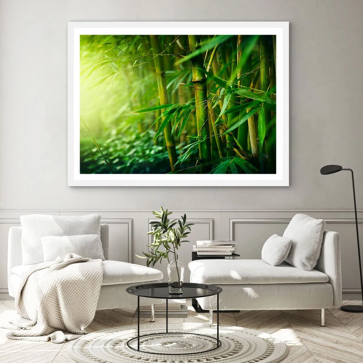 Affiche dans un cadre blanc - Poster - Apprenez à connaître le vert lui-même - 100x70 cm