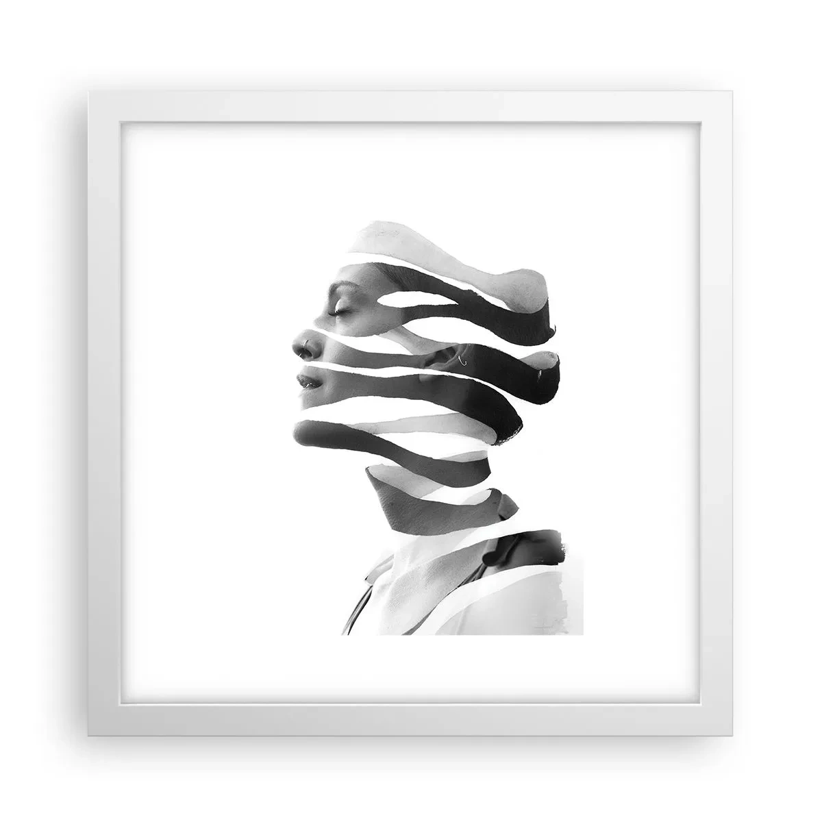 Affiche dans un cadre blanc - Poster - Portrait surréaliste - 30x30 cm