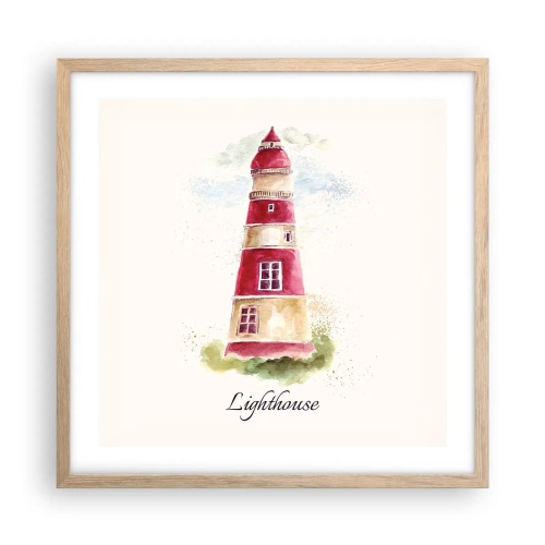 Affiche dans un chêne clair - Poster - Il y a toujours beau temps autour - 50x50 cm