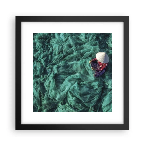 Affiche dans un cadre noir - Poster - Dans une mer de filet - 30x30 cm