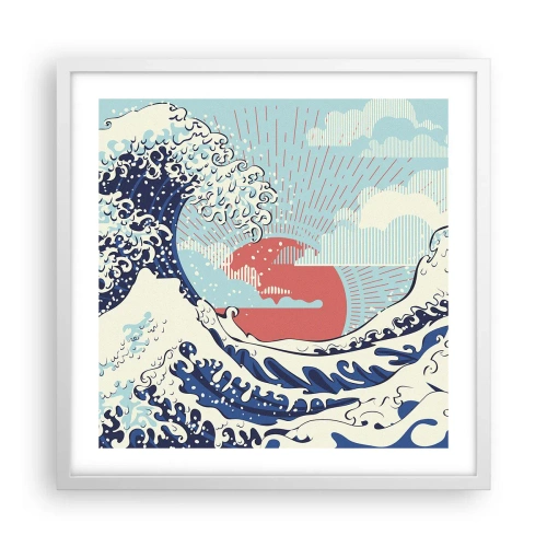Affiche dans un cadre blanc - Poster - D'une inspiration japonnaise - 50x50 cm