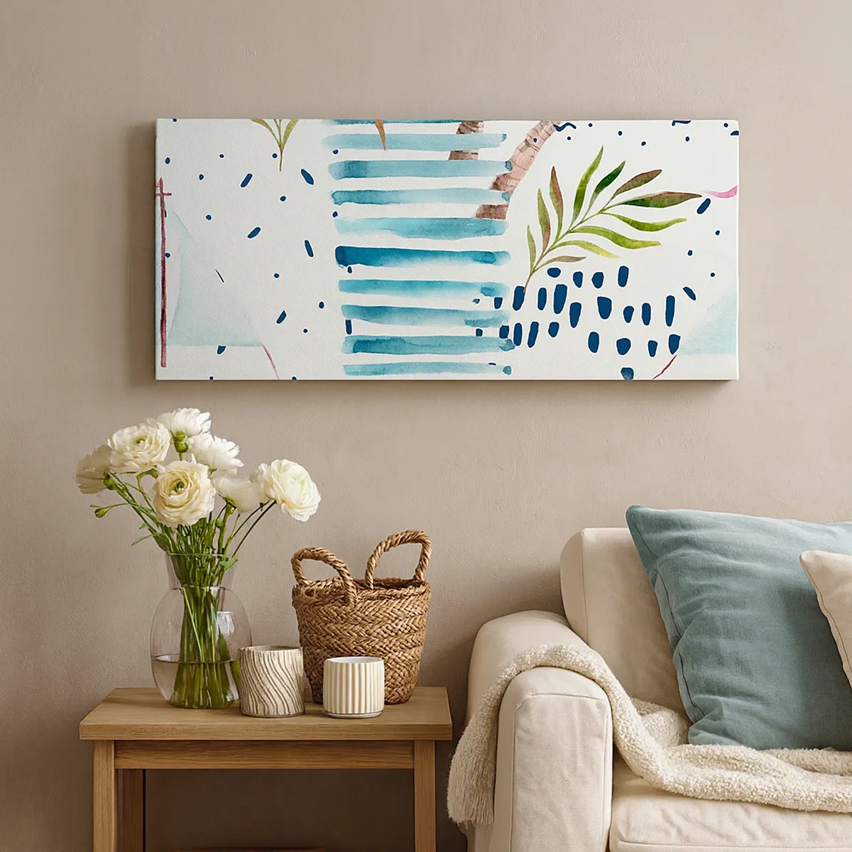 Impression sur toile - Image sur toile - Des vacances sous les palmiers - 30x30 cm