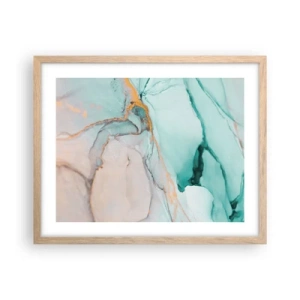 Affiche dans un chêne clair - Poster - Danse des formes et des couleurs - 50x40 cm