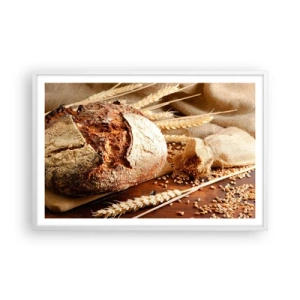 Affiche dans un cadre blanc - Poster - Appétissant, parfumé, croquant - 91x61 cm