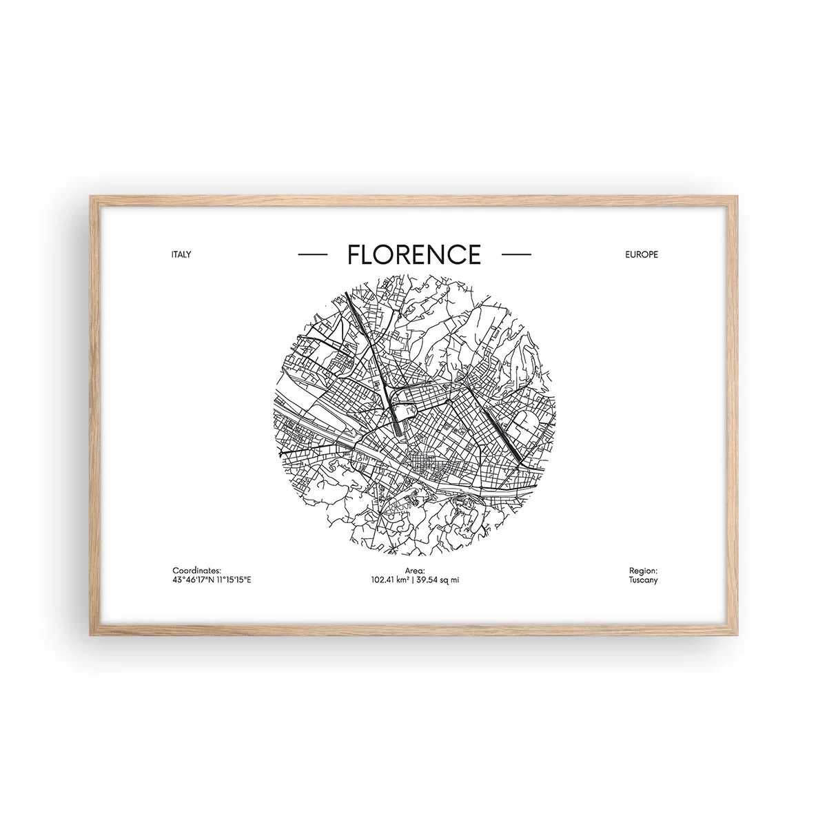Affiche dans un chêne clair - Poster - Anatomie de Florence - 91x61 cm