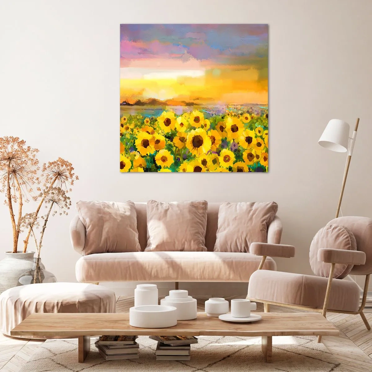 Impression sur toile - Image sur toile - Le soleil lui-même est descendu sur terre - 70x70 cm