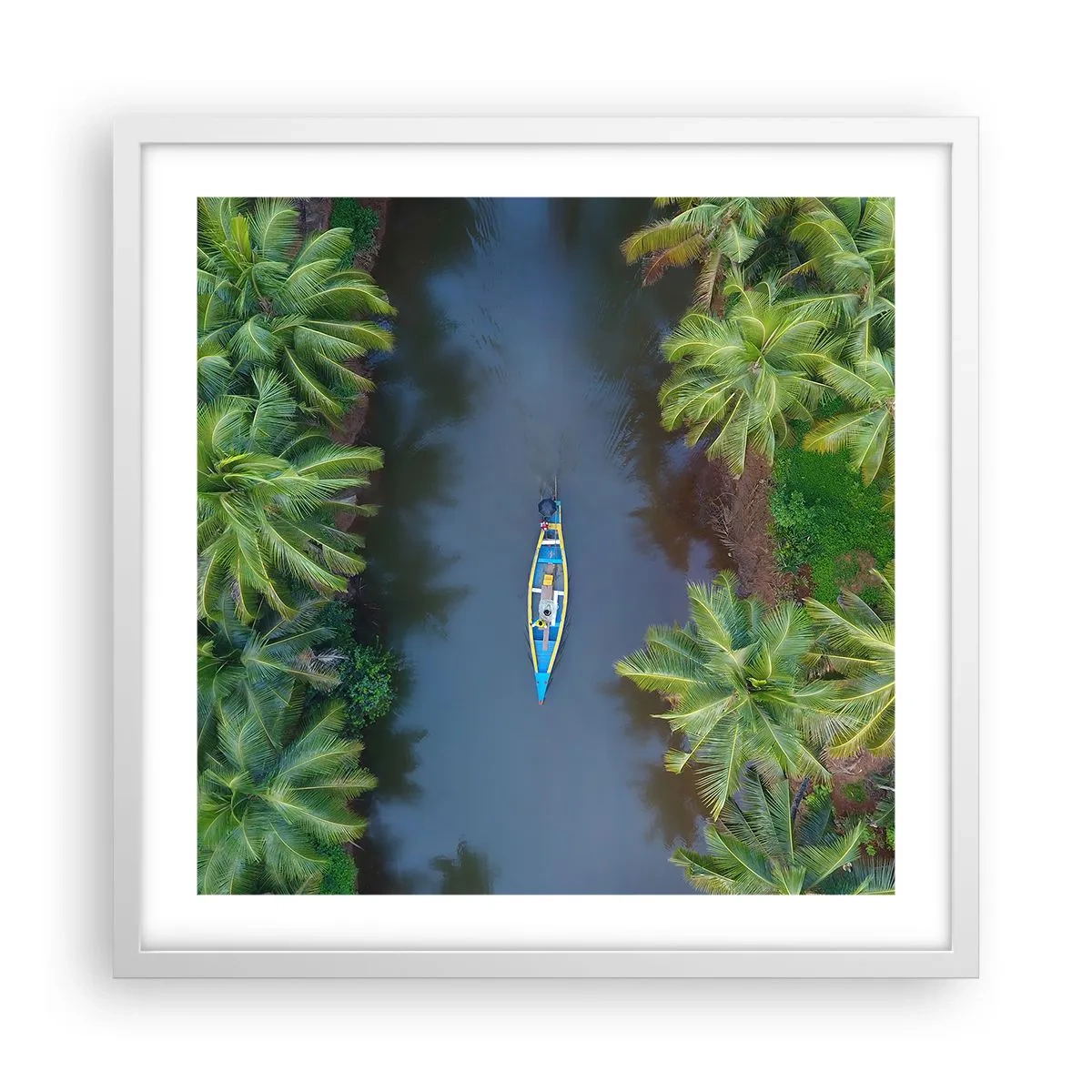 Affiche dans un cadre blanc - Poster - Sur un sentier tropical - 50x50 cm