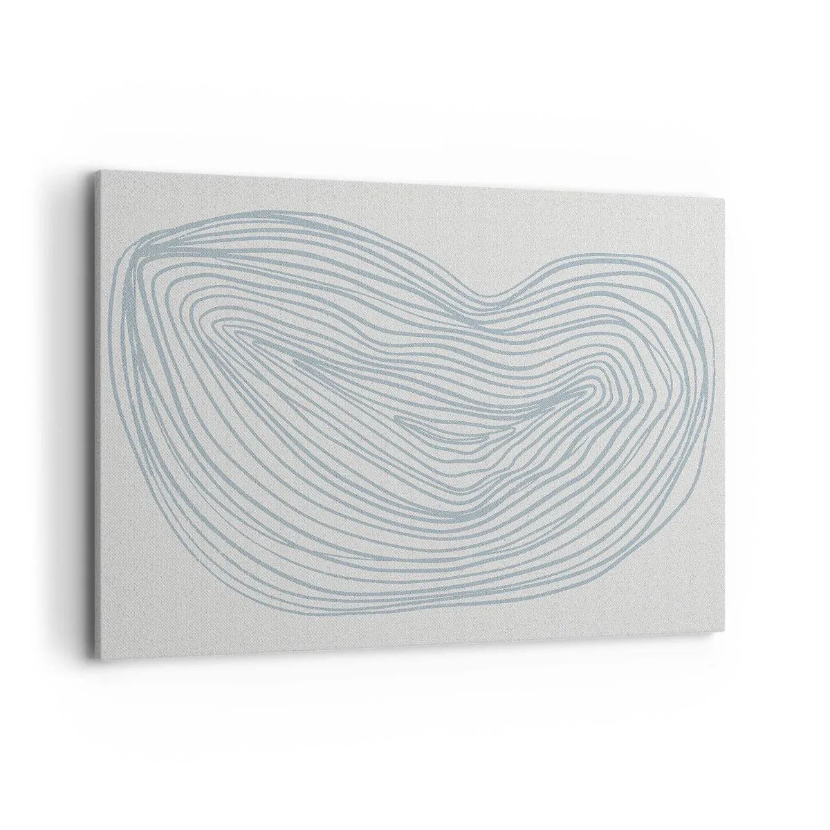 Impression sur toile - Image sur toile - Motif de vague abstrait en bleu délicat - 100x70cm - Une goutte de sourire - Décoration murale moderne pour le salon et la chambre ARTTOR