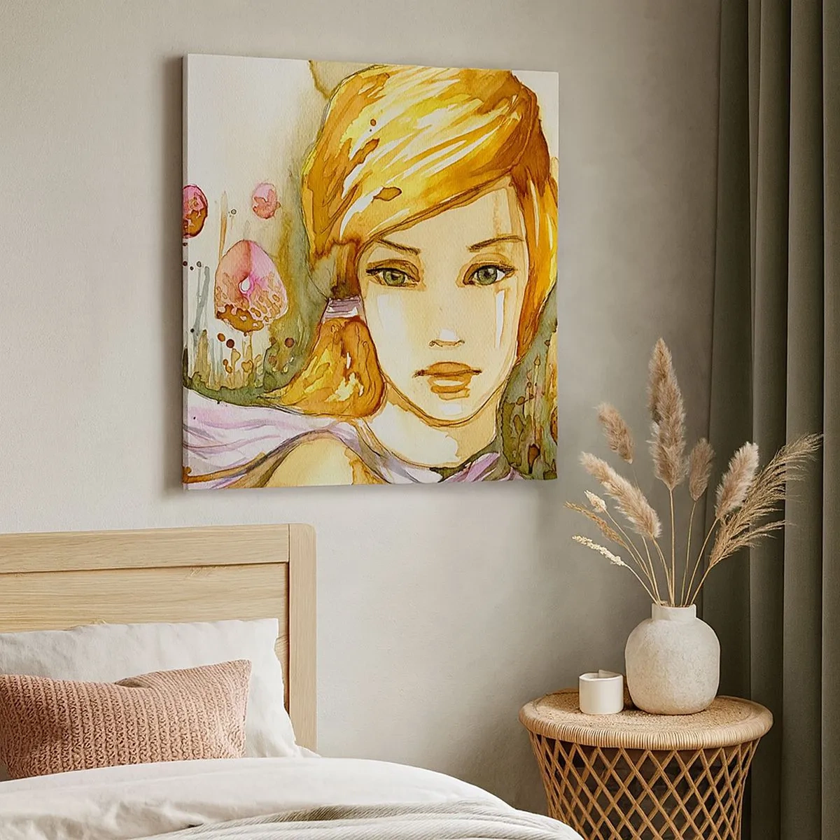 Impression sur toile - Image sur toile - Un regard émeraude qui calme la colère - 30x30 cm