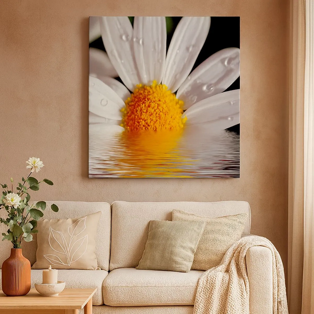 Impression sur toile - Image sur toile - Le soleil levant des marguerites - 30x30 cm