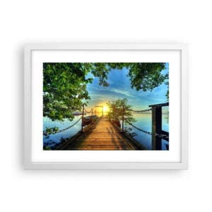 Affiche dans un cadre blanc - Poster - L'ouest au-dessus de l'eau - 40x30 cm