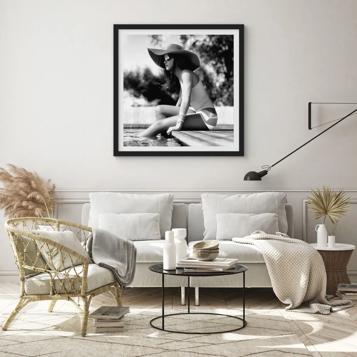 Affiche dans un cadre noir - Poster - Rêve d'été - 30x30 cm