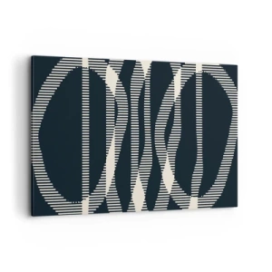 Impression sur toile - Image sur toile - Lignes géométriques dans des tons clairs sur un fond sombre - 120x80cm - Une tentative de briser l'obscurité - Décoration murale moderne pour le salon et la chambre ARTTOR