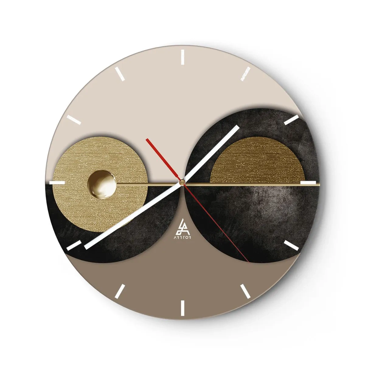 Horloge murale - Pendule murale - Une composition moderne avec des cercles géométriques - 30x30cm - Variations autour du cercle - Décoration murale moderne pour le salon, la cuisine et la chambre ARTTOR