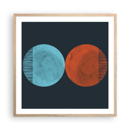 Affiche dans un chêne clair - Poster - Seulement la géométrie ? - 60x60 cm