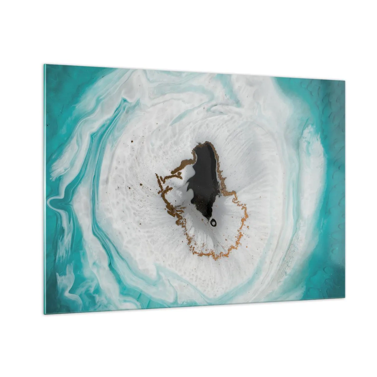 Impression sur verre - Image sur verre - Une forme abstraite ressemblant à une coupe transversale d'un minéral - 100x70cm - Pénétrer à l'intérieur - Décoration murale moderne pour le salon et la chambre ARTTOR