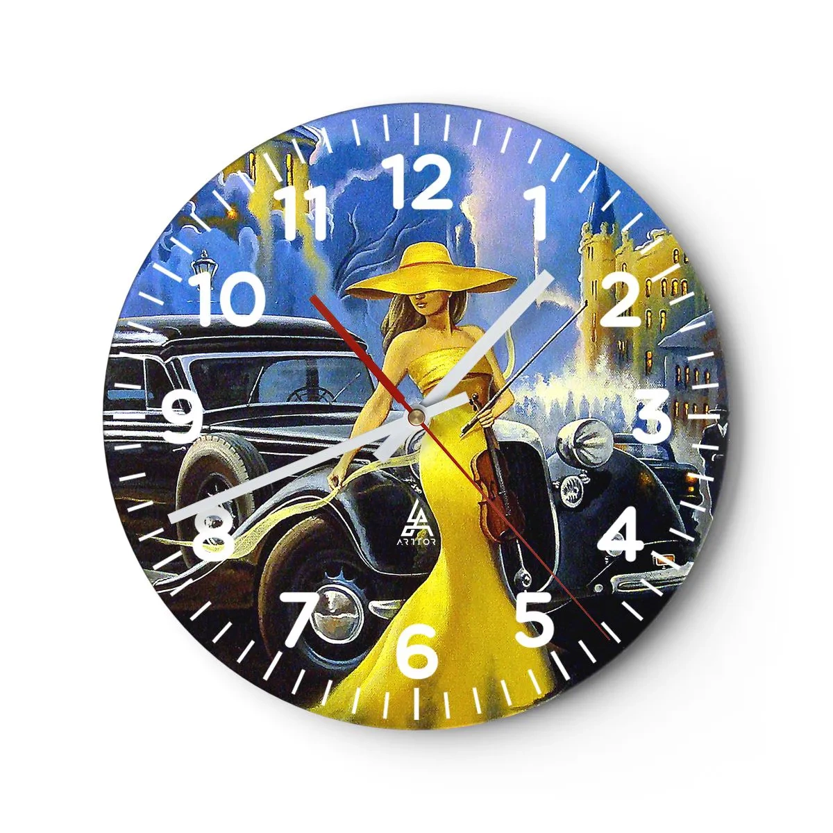 Horloge murale - Pendule murale - Nocturne pour violon et amour - 30x30 cm
