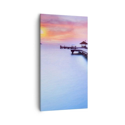 Impression sur toile - Image sur toile - Une mer de calme jusqu'à l'horizon - 55x100 cm