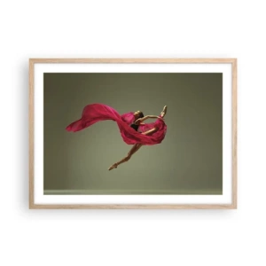 Affiche dans un chêne clair - Poster - Flamme dansante - 70x50 cm