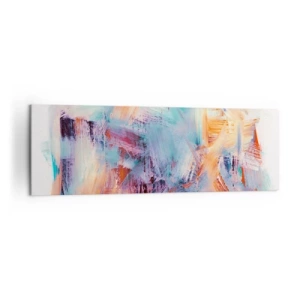 Impression sur toile - Image sur toile - Coups de pinceau colorés dans une composition abstraite - 160x50cm - Un désordre coloré - Décoration murale moderne pour le salon et la chambre ARTTOR