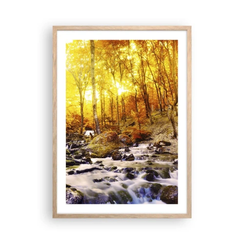 Affiche dans un chêne clair - Poster - Pierres serties d'or et de platine - 50x70 cm