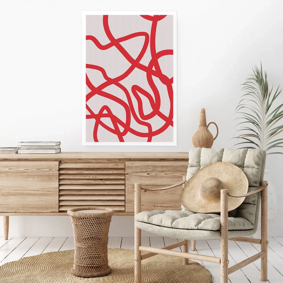 Affiche - Poster - Rouge sur blanc - 61x91 cm