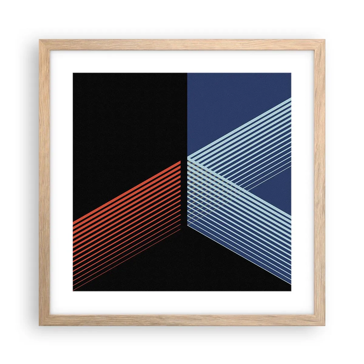 Affiche dans un chêne clair - Poster - Histoire simple - 40x40 cm