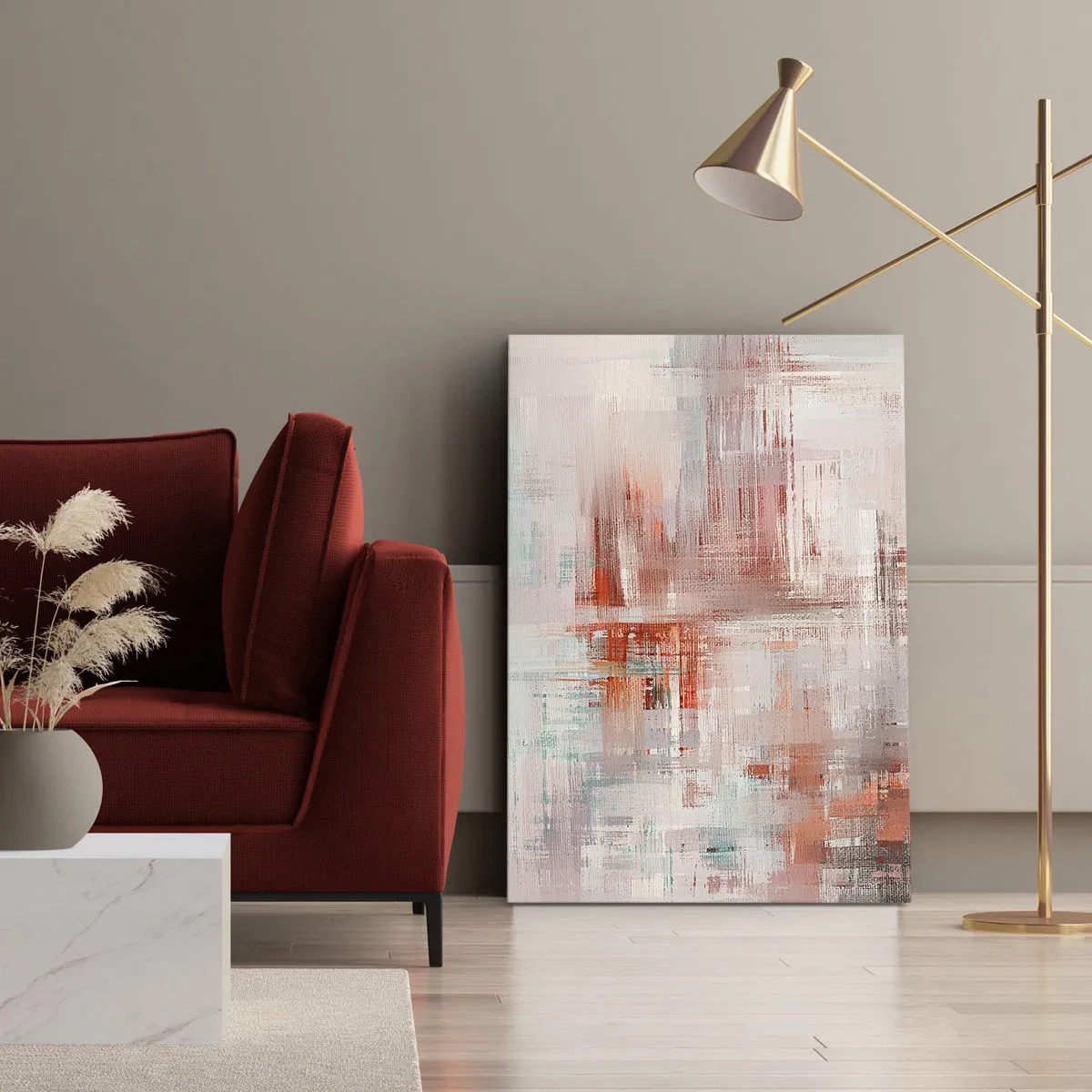 Impression sur toile - Image sur toile - Brumeux. Mais rose - 45x80 cm