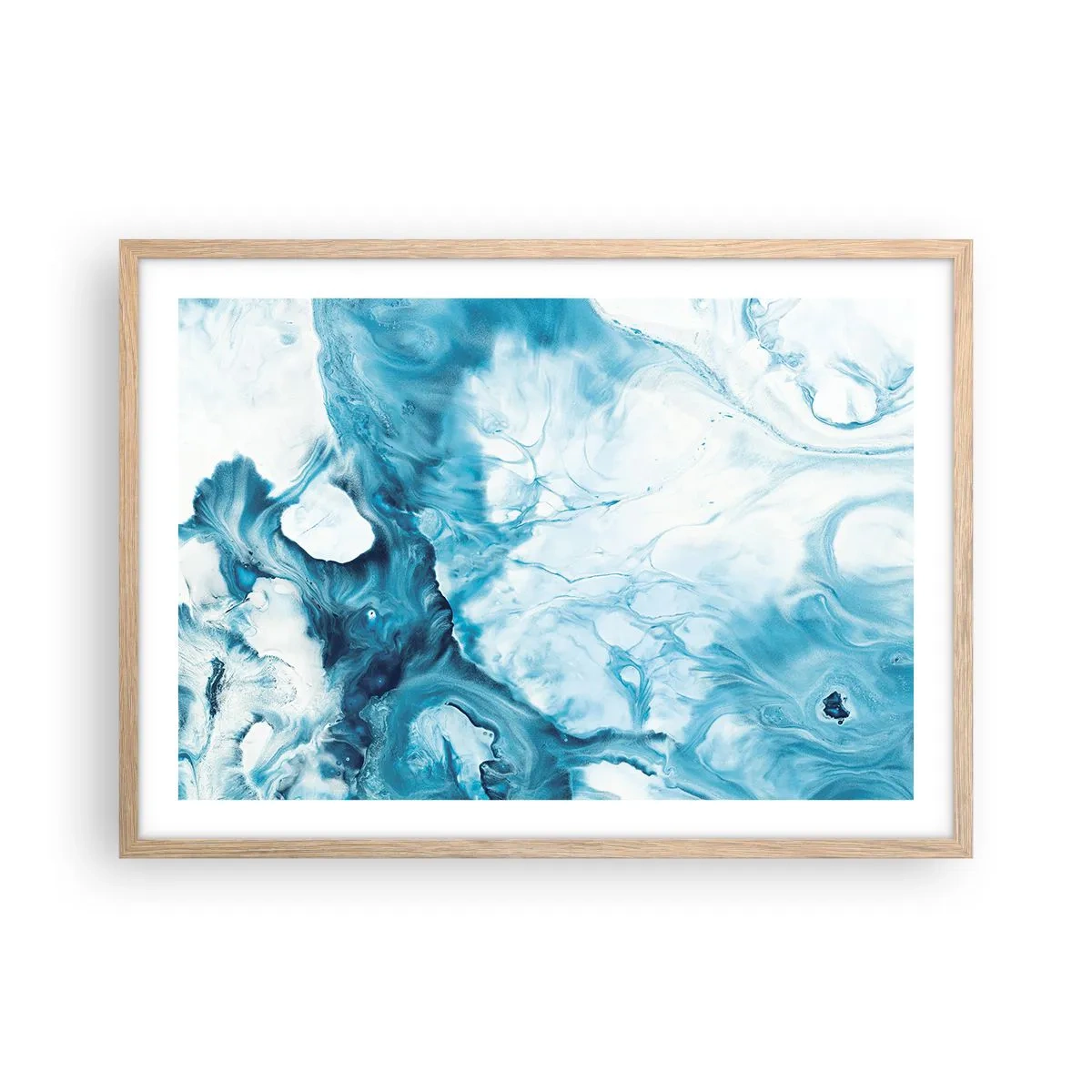 Affiche dans un chêne clair - Poster - Concert de bleu - 70x50 cm