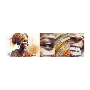 Échantillon de Papier Peint Premium Canvas - reine africaine - Femme, Afro-américain, Portrait - 100x30 cm
