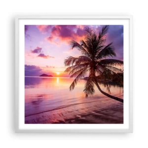 Affiche dans un cadre blanc - Poster - Le bonheur à l'horizon - 60x60 cm