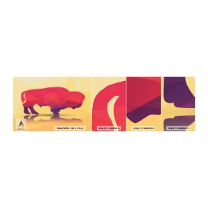 Échantillon de Papier Peint Autocollant Deluxe Sticker - La force amarante du bison - Animaux, Sage, Figure géométrique - 100x30 cm