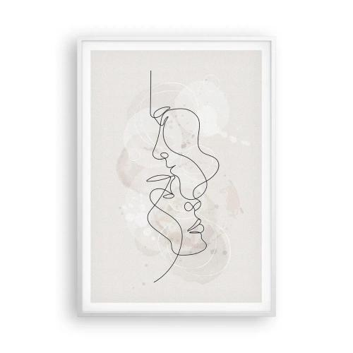 Affiche dans un cadre blanc - Poster - Emmêlé dans une étreinte - 70x100 cm