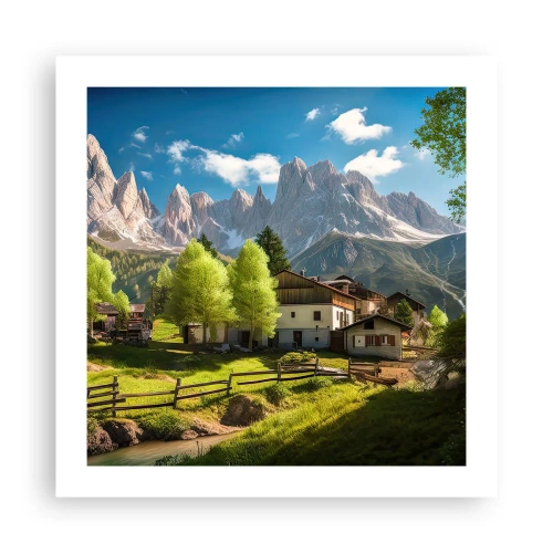 Affiche - Poster - Idylle alpine - 50x50 cm