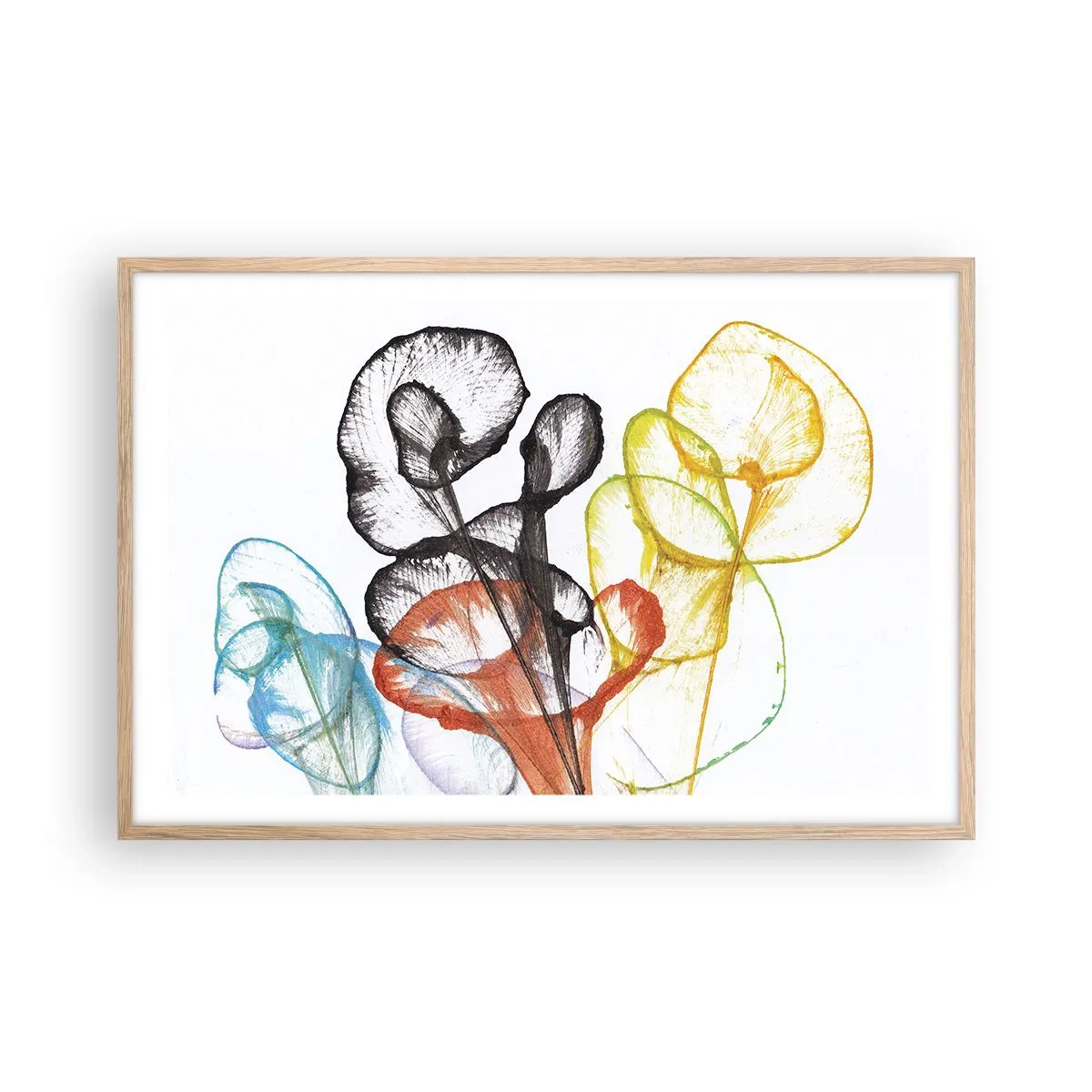 Affiche dans un chêne clair - Poster - Fleurs avec une âme - 91x61 cm