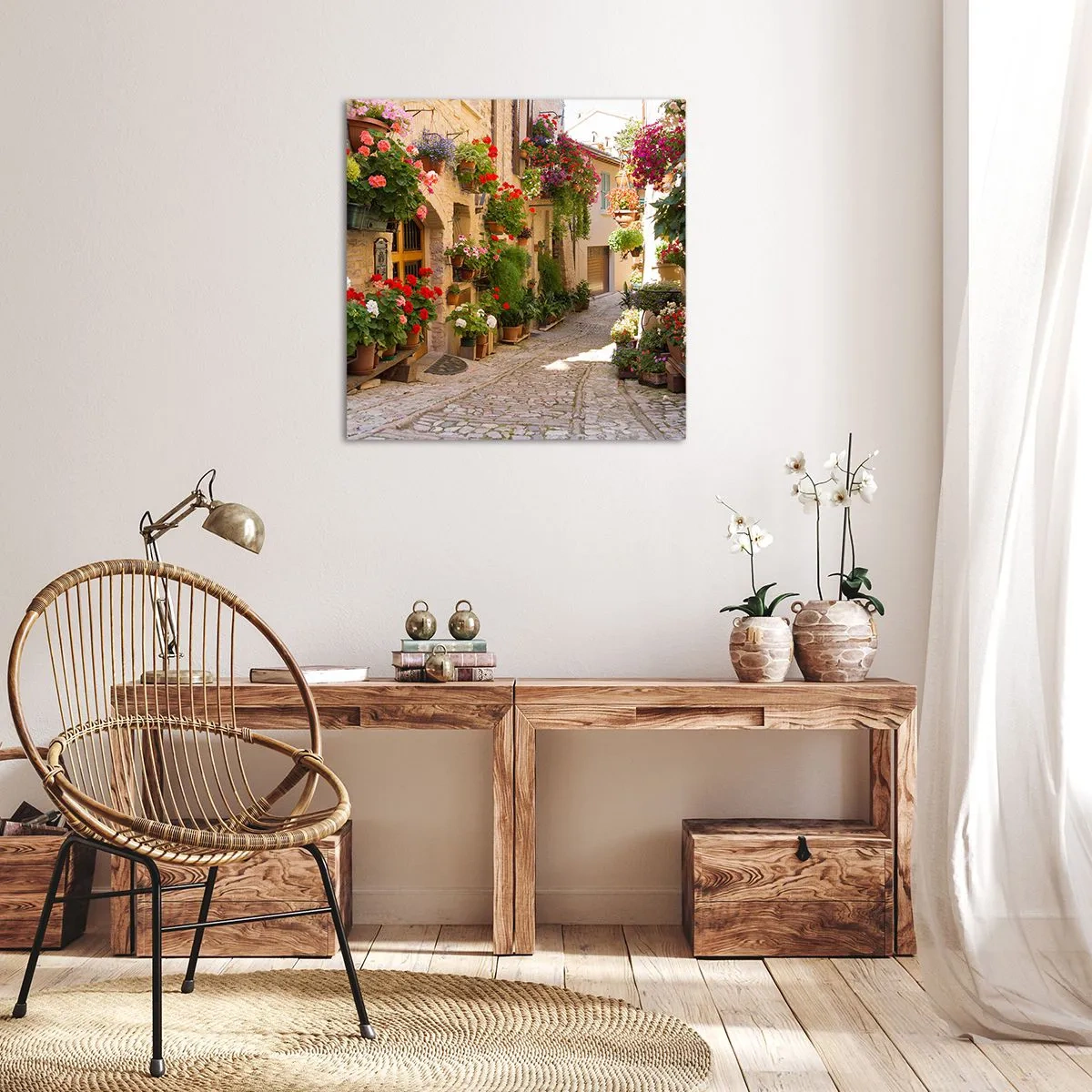 Impression sur toile - Image sur toile - Une inondation de fleurs  - 40x40 cm