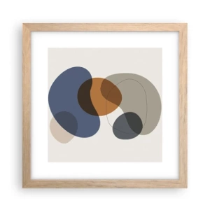 Affiche dans un chêne clair - Poster - Gouttes de couleur - 30x30 cm