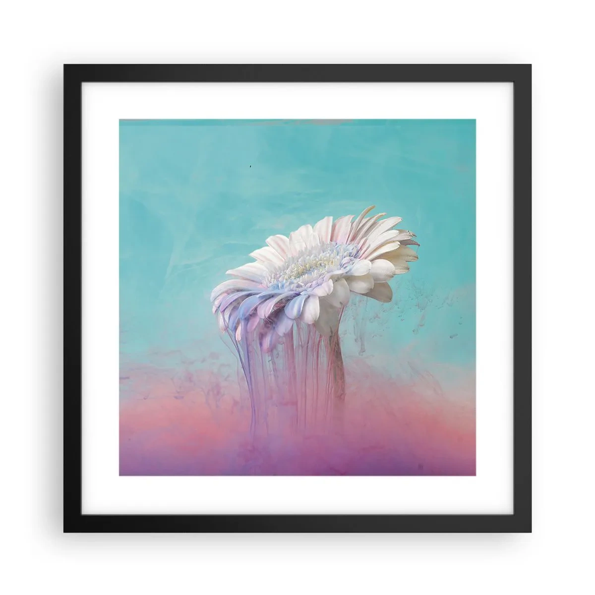 Affiche dans un cadre noir - Poster - Le monde souterrain des fleurs - 40x40 cm