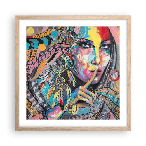 Affiche dans un chêne clair - Poster - Taisez-vous jusqu'à ce que vous compreniez - 50x50 cm