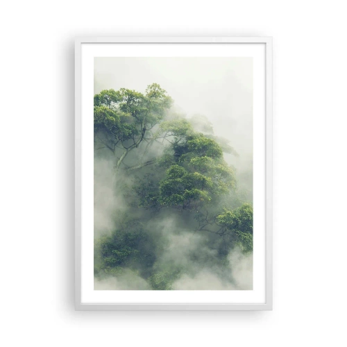 Affiche dans un cadre blanc - Poster - Enveloppé de brouillard - 50x70 cm
