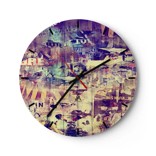 Horloge murale - Pendule murale - Cadran d'horloge avec un motif de style collage artistique - 30x30cm - Et c'est tout ce qu'il y a à faire - Décoration murale moderne pour le salon, la cuisine et la chambre ARTTOR