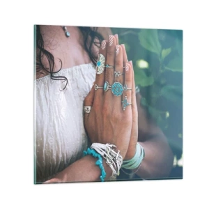 Impression sur verre - Image sur verre - Bienvenue au centre du bien-être - 30x30 cm