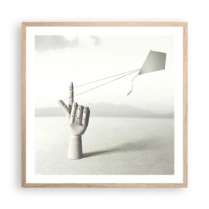 Affiche dans un chêne clair - Poster - Épreuve de force - 60x60 cm
