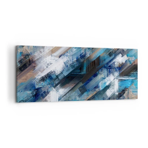 Impression sur toile - Image sur toile - Diagonale de bleus - 100x40 cm