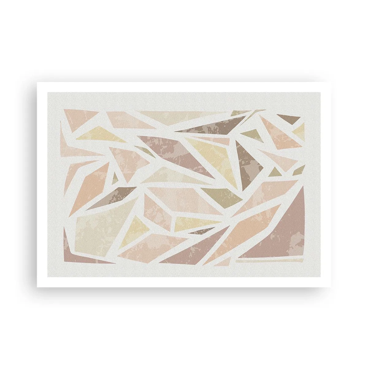 Affiche - Poster - Formes géométriques abstraites aux couleurs pastel - 100x70cm - Composition de vitraux - Décoration murale moderne pour le salon et la chambre ARTTOR