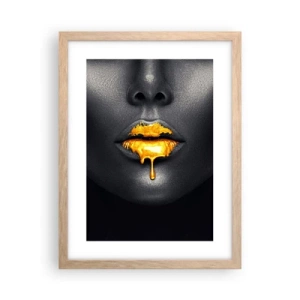 Affiche dans un chêne clair - Poster - Bouche d'or - 30x40 cm