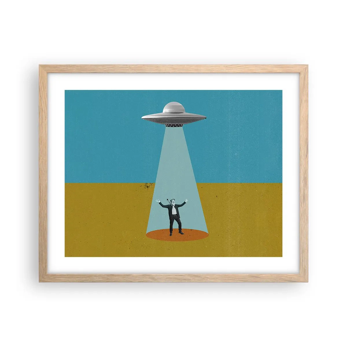 Affiche dans un chêne clair - Poster - Rencontre proche - 50x40 cm