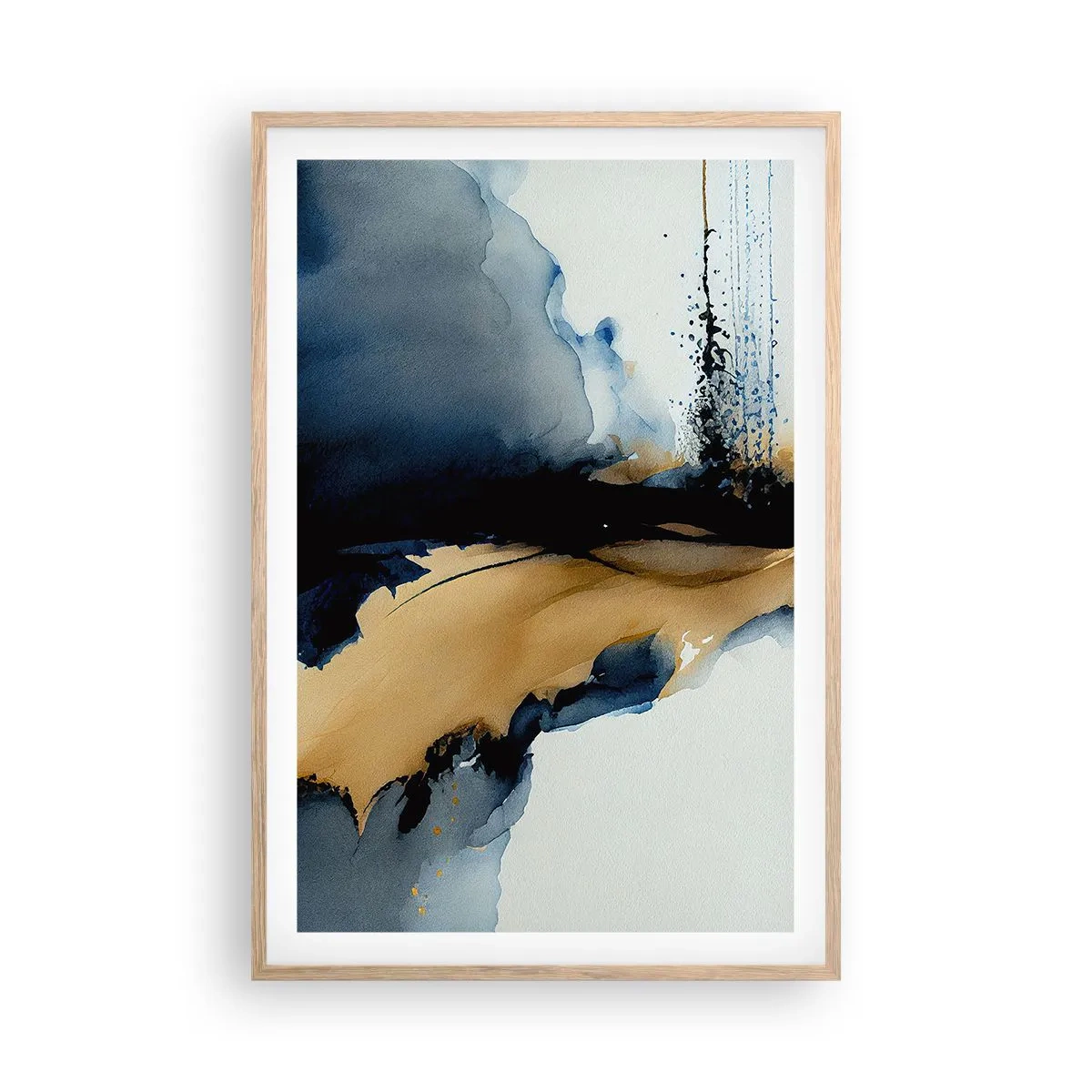 Affiche dans un chêne clair - Poster - Derrière le rideau - 61x91 cm