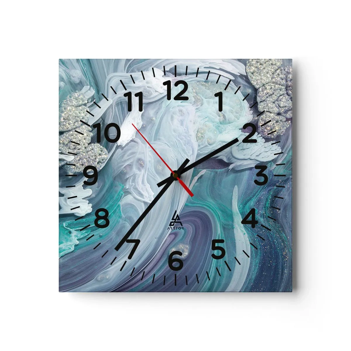 Horloge murale - Pendule murale - Courants bleus - 40x40 cm